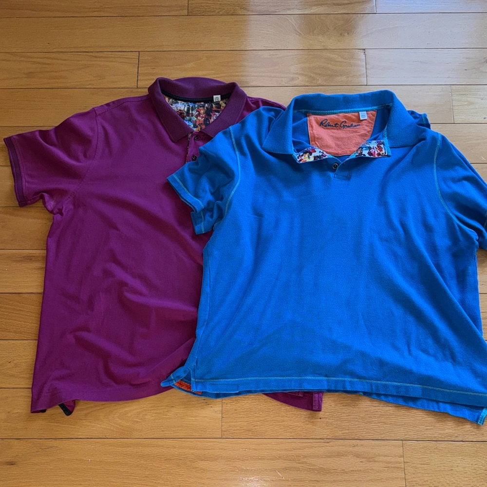 Robert Graham Purple and Blue Polo Shirts